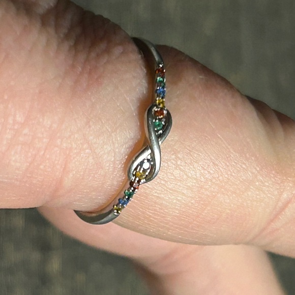 Sterling Silver Ring Autism Support Infinity Dainty Ring - Picture 2 of 4